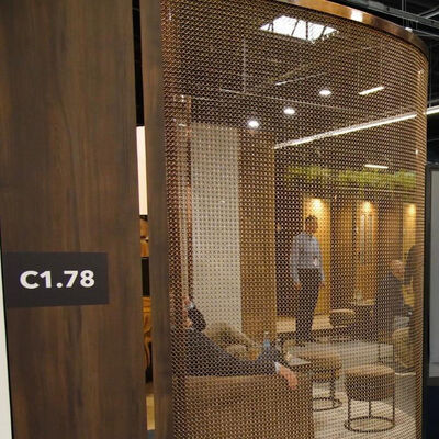 Un buen precio. Custom Size Gold Color Metal Decorative Stainless Steel Ring Curtain Mesh Fabric en línea