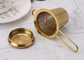 Acero inoxidable del oro 304 manijas finas adicionales de Mesh Tea Infuser With Long