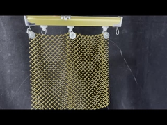 Cortina de techo de malla de bobina decorativa de aluminio de oro