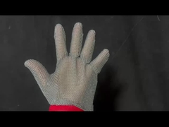 Guantes de malla de anillo soldados de acero inoxidable con correa de nylon