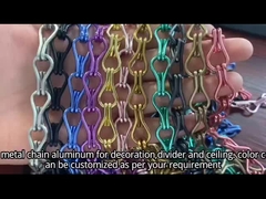 Cortina de puerta de malla de alambre decorativa de doble gancho de aluminio