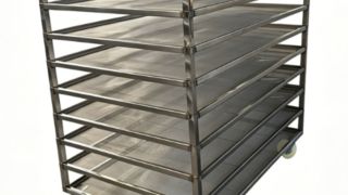 Carro rotatorio de aluminio de la carretilla del estante del pan de la panadería del horno 600 x 400 del acero inoxidable medio para refrescarse