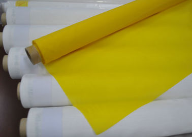 Un buen precio. Paño de empernado de seda del poliéster bajo del alargamiento para la impresión de la pantalla, color blanco/del amarillo en línea