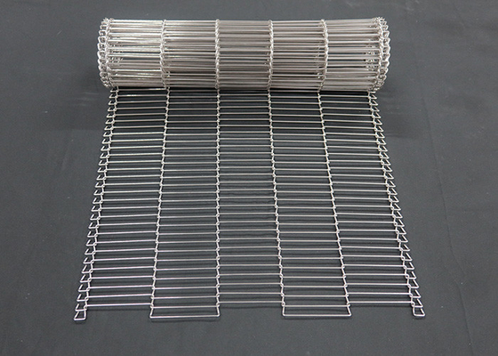 Un buen precio. 1 mm de alimento de chocolate Enrober de malla de alambre de cinta transportadora de acero inoxidable Flat Flex en línea
