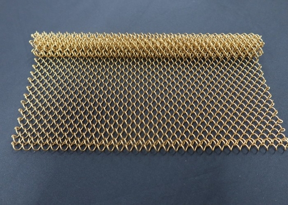 Un buen precio. Oro de color bronce de malla metálica decorativa cortina de bobina de cortinas panel de pared en línea