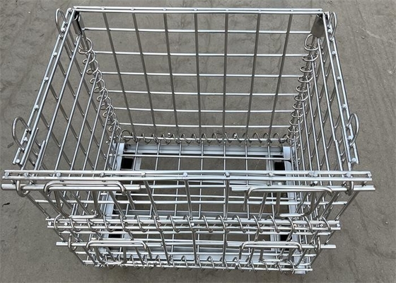 Un buen precio. Cajera de almacenamiento de malla de alambre apilada Contenedor plegable de acero inoxidable de acero galvanizado soldado en línea