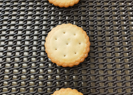Un buen precio. Resistencia al calor Acero de carbono ultrafino de malla de alambre laminada plana de horneado cinta transportadora para hornear alimentos de galletas en línea