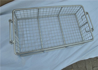 Un buen precio. Cesta de alambre de metal del acero inoxidable con la manija para el almacenamiento puesto en línea