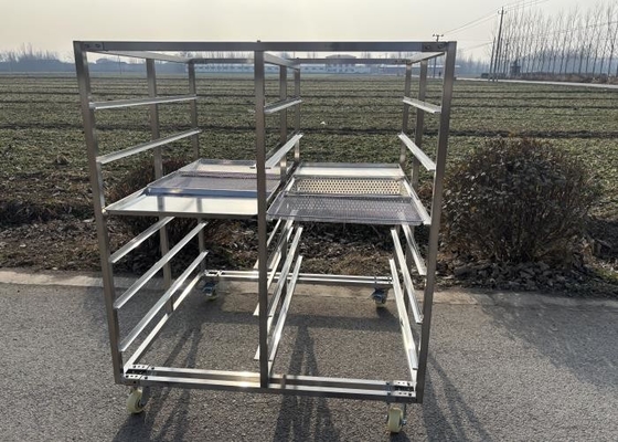 Tamaño personalizado Acero inoxidable 304 316 Tray Rack Trolley con bandeja para hornear y secar