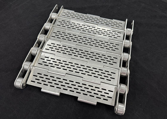 Cinturón transportador de enlace de placa perforada con placa lateral / protector