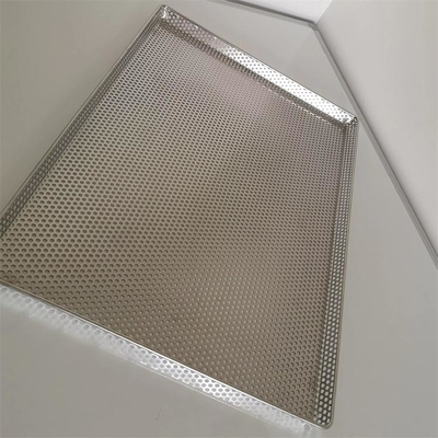 Acero inoxidable 304 Perforado Rectangular Secado horneado Servir bandeja Hoja de sartén para congelación en horno