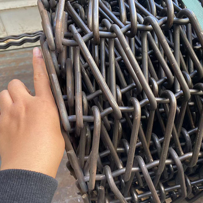 Máquina de chorro de arena de acero de manganeso tipo espiral de malla de alambre Cinturón transportador
