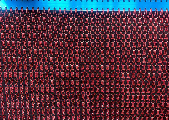 Color personalizado de doble gancho de la cadena de la mosca de la malla de la cortina de aluminio metal decorativo