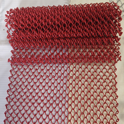 Un buen precio. Red Decorative Aluminium Metal Mesh Chain Link coil Curtain Drapery Fabric exterior decorative screen for rood divider en línea