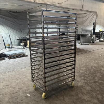 Stackable Drying Tray Cart Food-Grade Stainless Steel Drying Rack Dehydration Trolley