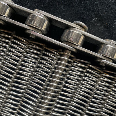 Un buen precio. Grado alimenticio de alta temperatura de la malla metálica de carbono de la red de lavado del horno de la cadena de enlace tejido de la espiral transportador de acero inoxidable de la cinta de alambre en línea