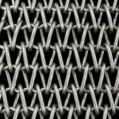 Banda transportadora de malla de alambre en espiral de metal de acero al carbono ss304 para hornos de pizza y galletas