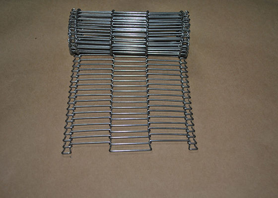 Banda transportadora inoxidable de la malla de alambre de la flexión del plano de acero para secarse y cocinar