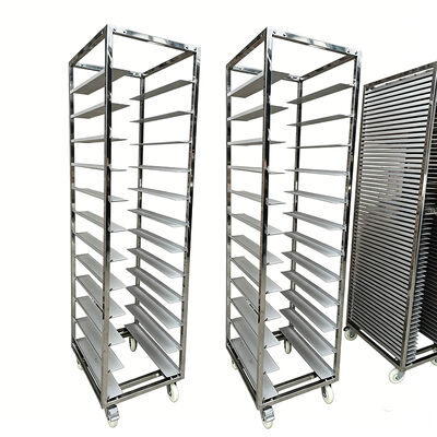 Cocina comercial Sus 304 316 Acero inoxidable Aluminio 600 X 400 Horno rotatorio Media panadería Carro con carrito para pan