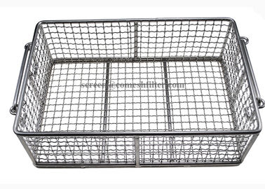 Un buen precio. Cesta de alambre pulida rectángulo sano de metal con las manijas movibles en línea
