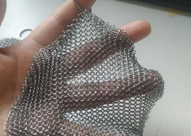 Un buen precio. Depurador soldado con autógena el 12x12cm de Chainmail del acero inoxidable de los anillos 304 del FDA en línea