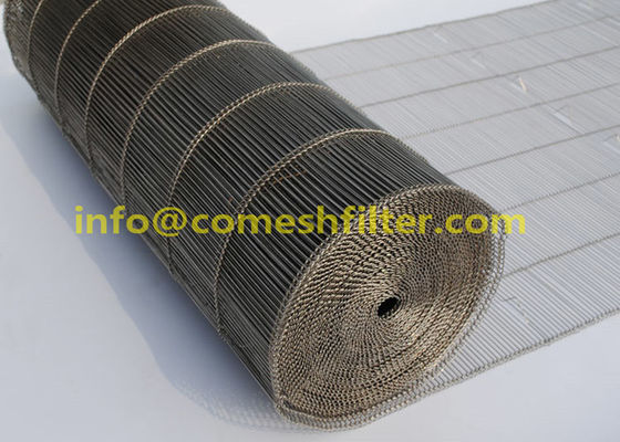 Pan que cuece 0.9M M Flex Wire Mesh Conveyor Belt plano