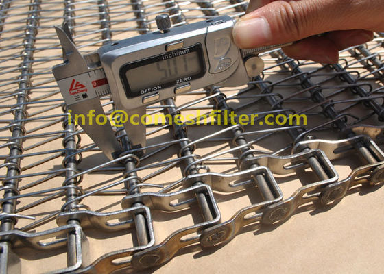Correa de acero inoxidable de la cinta transportadora del alambre espiral del Sus 304 para la hornada de enfriamiento del pan de la panadería que se lava congelada