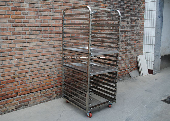 20 gradas Ss304 de aluminio perforaron a Tray Rack Trolley