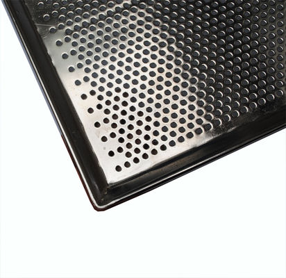 cacerola perforada de acero inoxidable de la comida 0.8m m de la pulgada que cuece 18x26
