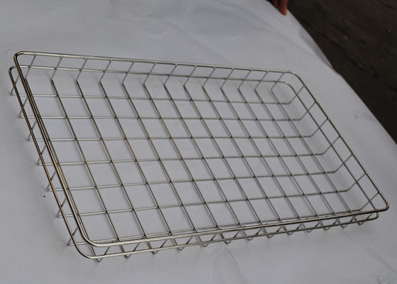 alambre de acero inoxidable Mesh Tray Silver Polished de 2.0m m